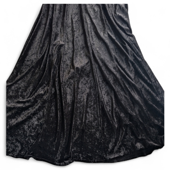 Vintage Molly Malloy Black Velvet Dress 16 Whimsigoth Coquette Rosette Goth - Picture 2 of 7